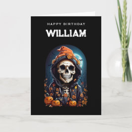 Cartão Esqueleto Sorridente Ficando Velho Aniversário