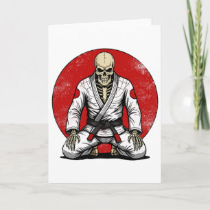 Cartão Esqueleto Vintage Engraçado de Jiu-jitsu Brasileir
