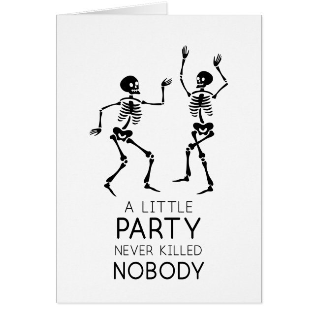 Cartão Esqueletos de Halloween contemporâneos (Frente)