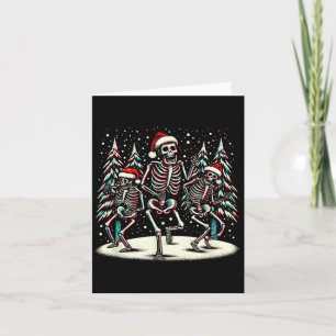 Cartão Esqueletos de Natal - Figurino de Dia das Bruxas d
