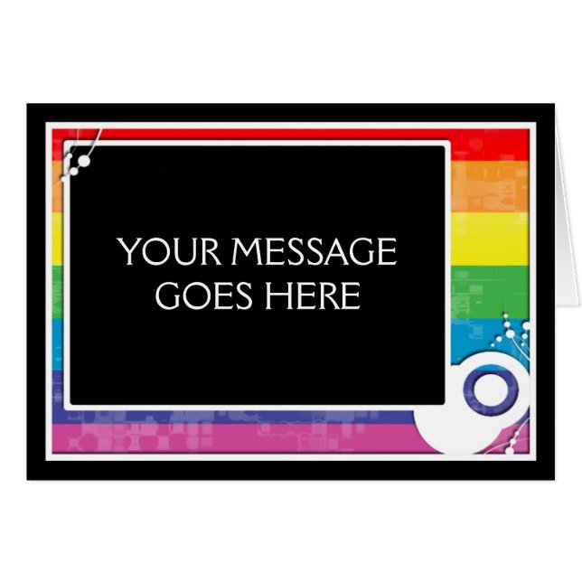 Cartão esquema do bloco arco-íris (Frente horizontal)