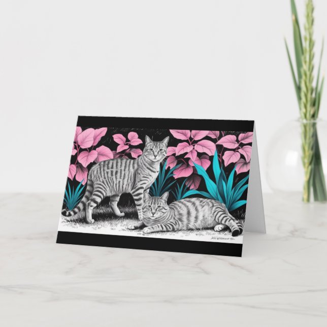 Cartão Esquema do Lápis de Tabby (Frente)