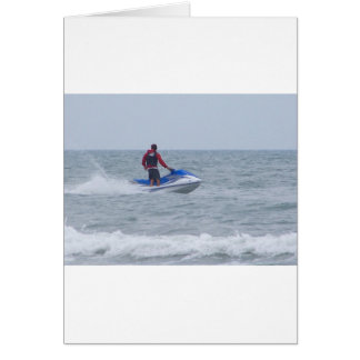 Cartão esqui a jato na praia