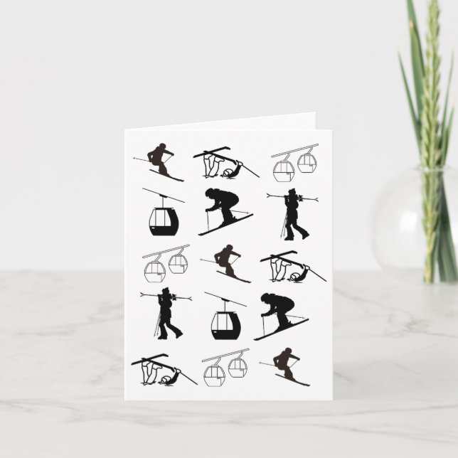 Cartão Esqui alpino (Frente)