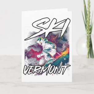 Cartão Esqui Aventura de Esqui Descida Vermont Esqui Verm