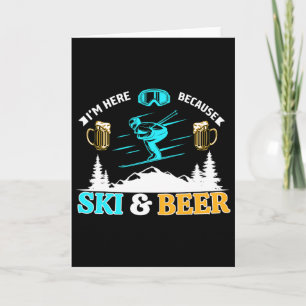 Cartão Esqui Bebendo Cerveja - Esquiador Inverno Esqui Ce
