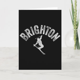 Cartão Esqui Brighton Esqui Vintage Utah Roupas de Esquia