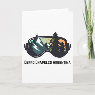 Cartão Esqui Cerro Chapelco Argentina Montanha Esqui Masc