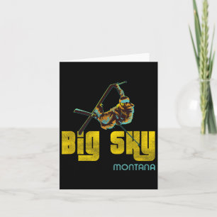Cartão Esqui da Vintage de Big Sky Montana