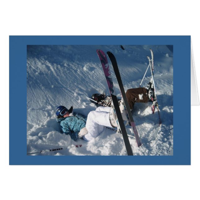 Cartão Esqui de cabeça para baixo (Frente Horizontal)