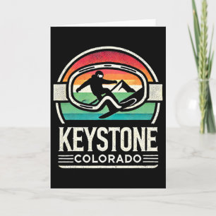 Cartão Esqui de neve Keystone retrô montanha Colorado nev