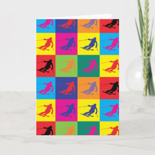 Cartão Esqui de pop Art