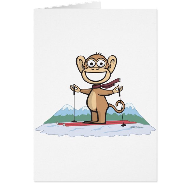 Cartão Esqui do macaco (Frente)