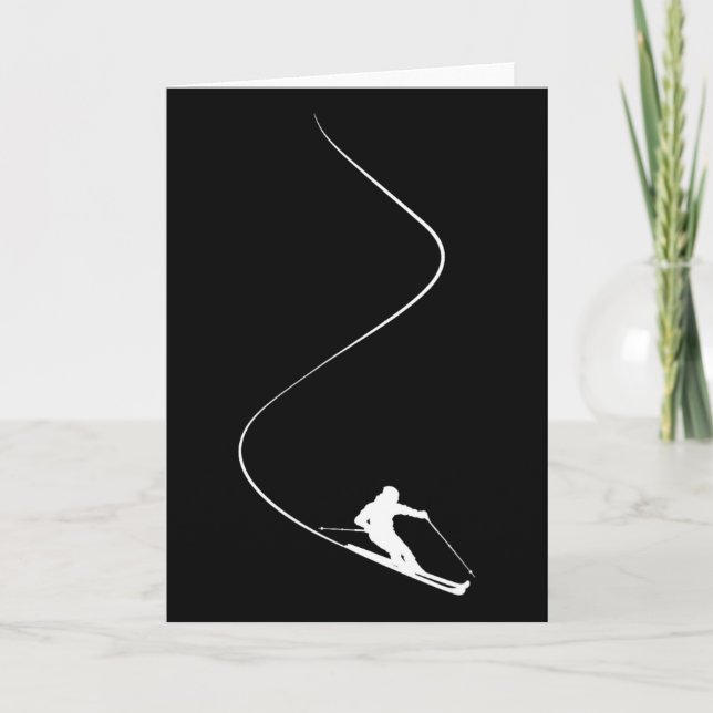 Cartão Esqui Esportes de inverno Esqui esqui esquiador (Frente)