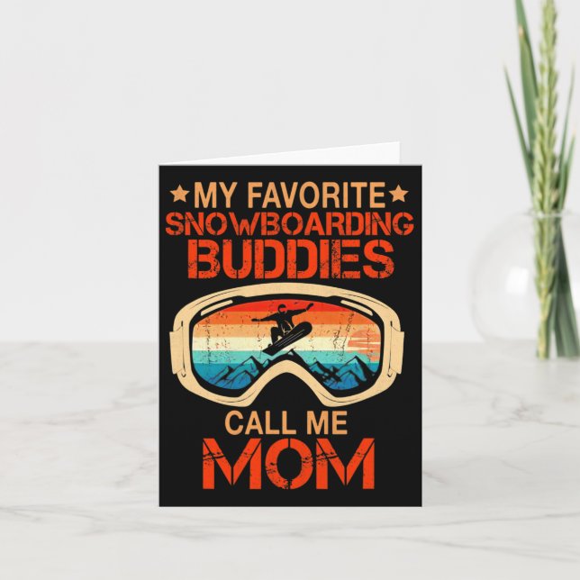 Cartão Esqui - Meus Amigos Favoritos De Snowboard Me Cham (Frente)