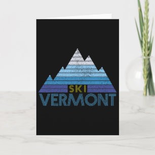 Cartão Esqui Souvenir Vintage Vermont Mountain Sports Inv