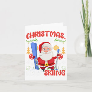 Cartão Esquiadores de Natal de Esqui Feriados de Esqui Es