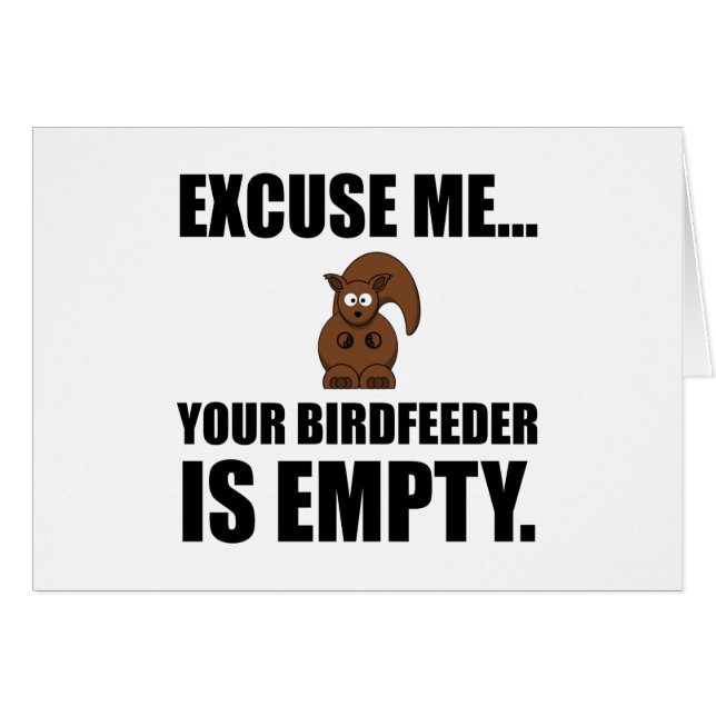 Cartão Esquilo Birdfeeder vazio (Frente horizontal)