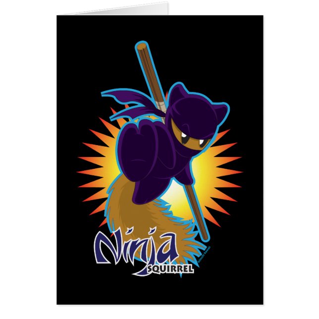 Cartão Esquilo de Ninja (Frente)