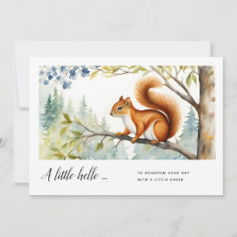 Cartão Esquilo lúdico em um Ramo - Terra-Floresta