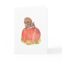 Esquilo no outono de Pumpkin