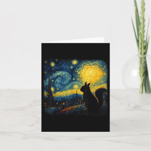 Cartão Esquilo Noite Estrelada Van Gogh Arte Para Homens