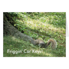 Cartão Esquilo procurando chaves de carro