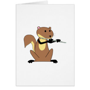 Cartão Esquilo que joga a flauta