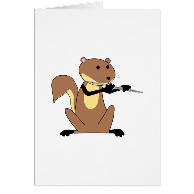 Cartão Esquilo que joga a flauta (Frente)