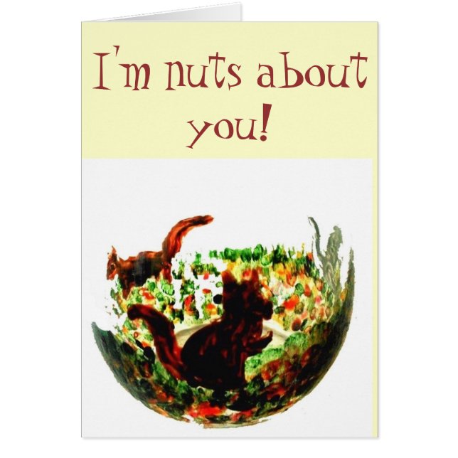 Cartão Esquilos de outono de Arte Animal (Frente)