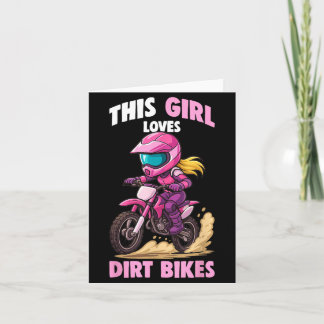 Cartão Essa Garota Ama Bicicletas de Terra Motocross