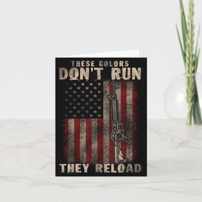 Cartão Essas-cores Não Correm Recarregam, Arma.s Com EUA (Frente)