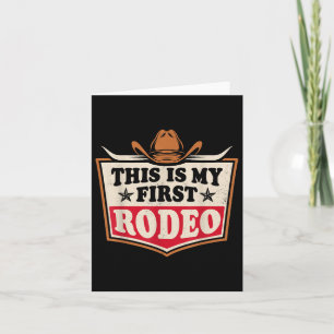 Cartão Esse É Meu Primeiro Rodeio Chapéu de Cowboy Vaquei