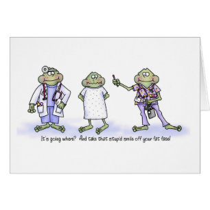Cartão Esse termômetro está indo AONDE? Sapos engraçados
