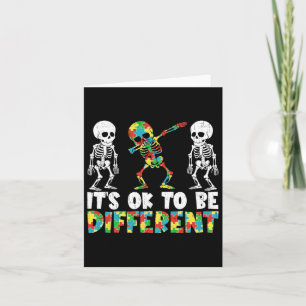 Cartão Está Bem Ser Diferente Dabbing Skeleton Autismo A