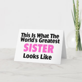 Cartão Esta é a aparência da maior irmã do mundo