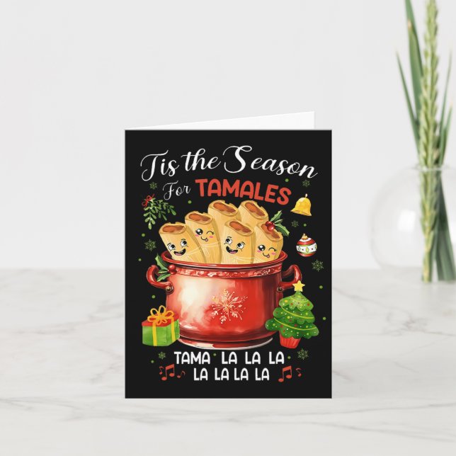 Cartão Esta É A Época Do Natal Da Comida Mexicana Tamales (Frente)