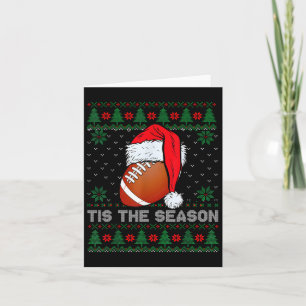 Cartão Esta É A Época Futebol Engraçado Natal Santa Hat