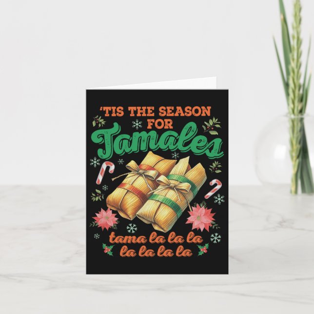 Cartão Esta É A Época Para A Família Tamales, A Christma  (Frente)