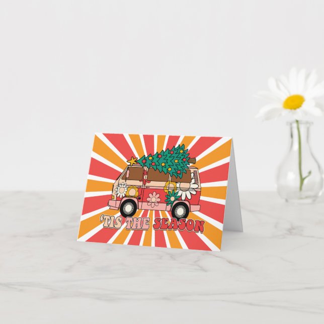 Cartão Esta é a estação - groovy retro xmas - Natal (Planta pequena)