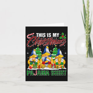 Cartão Esta É A Minha Bola De Voleibol De Pajama Gnomo De