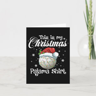 Cartão Esta É A Minha Família De Voleibol Do Pajama De Na