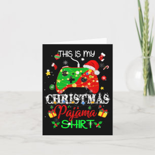 Cartão Esta é Minha Camisa de Pijama de Natal Video Game