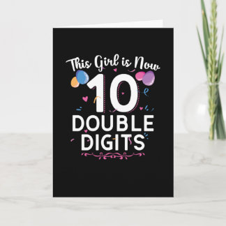 Cartão Esta garota tem 10 anos. | 10.o Aniversário Garota