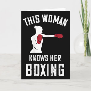 Cartão Esta Mulher Sabe Boxe Boxeador Kickboxing Luvas de