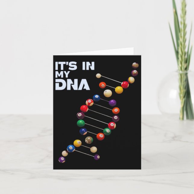 Cartão Está na minha Piscina de DNA Jogadores Billiard 8  (Frente)