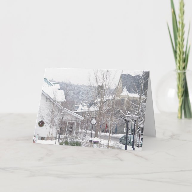 Cartão Está nevando em Milford (Frente)