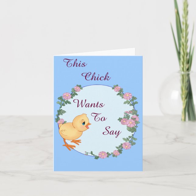 Cartão Esta Placa de Nota de Pintinho (Frente)