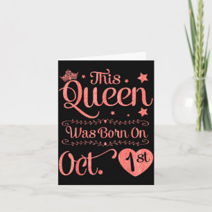 Cartão Esta rainha nasceu em 1 de outubro feliz aniversár