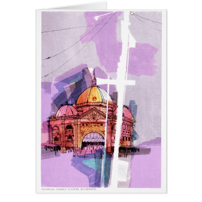 Cartão Estação da rua do Flinders, Melbourne (Frente)